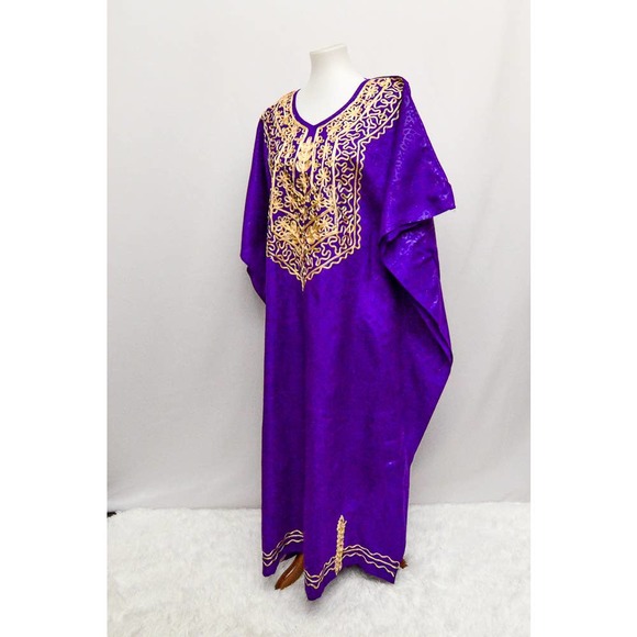 Meetu Magic the African Scene womens caftan purple OS - Picture 2 of 5